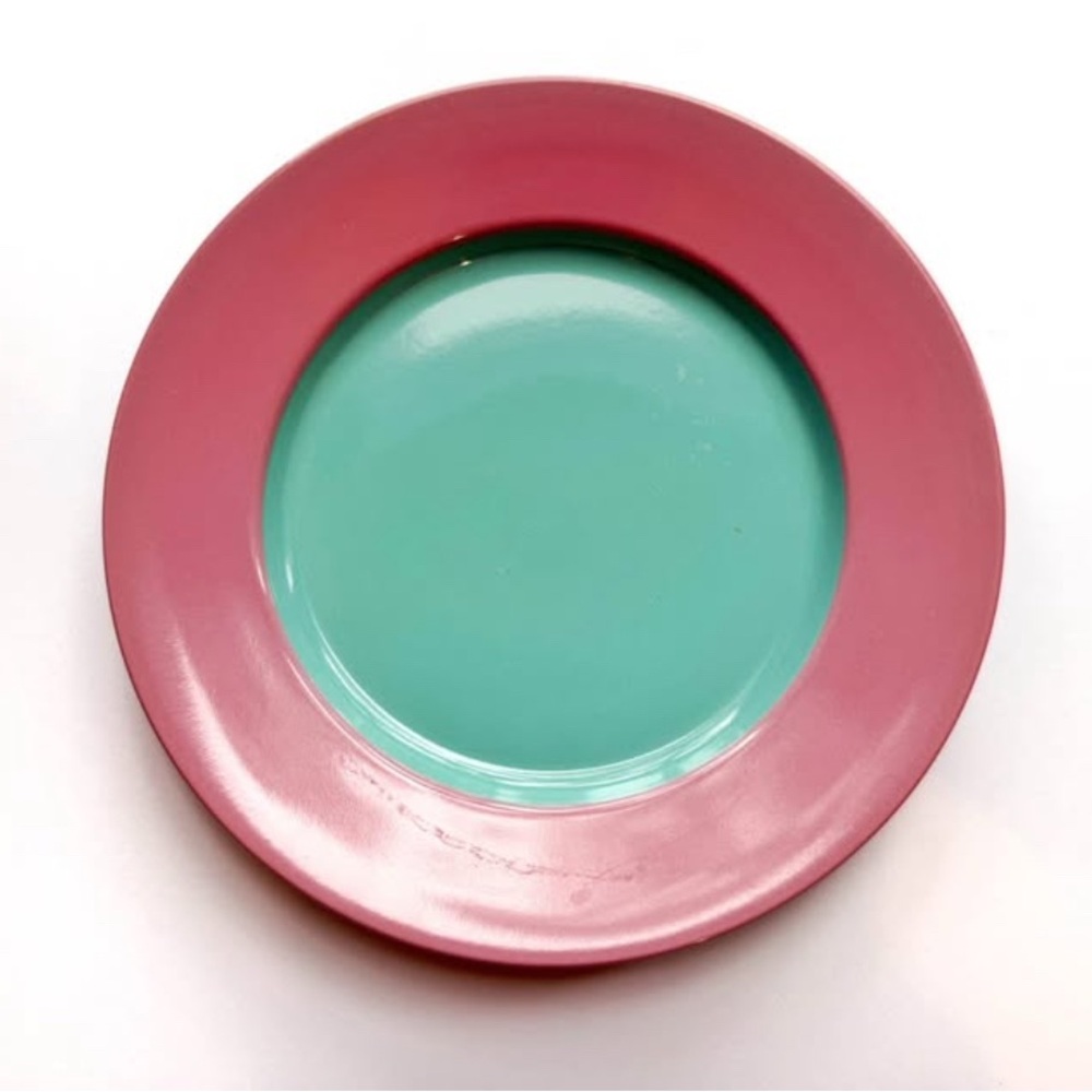 One “Colorways” by Lindt Stymeist vintage salad plate, pink and green